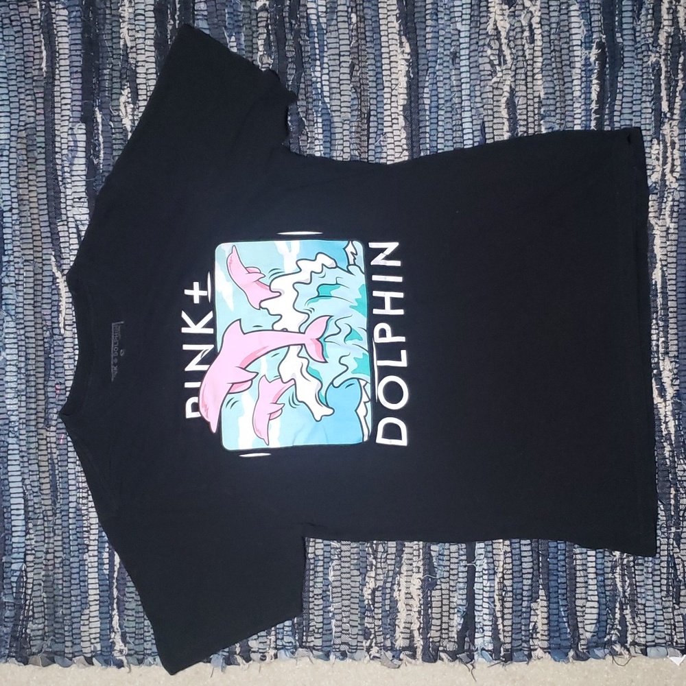 Pink Dolphin Logo front and back T-shirt size Small